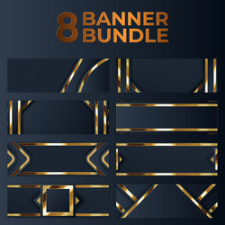 set gold banner design with minimalist modern vector