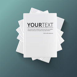 Stack of blank books top view vector