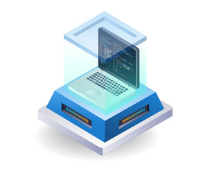 developer application computer programmer room vector image