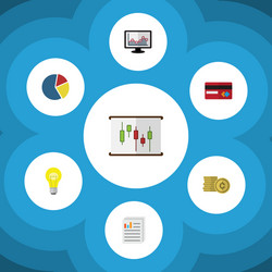 Flat icon incoming set of diagram chart graph vector