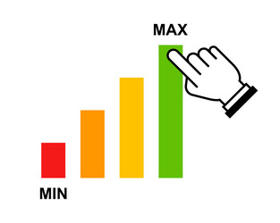 graph from minimum to maximum vector image