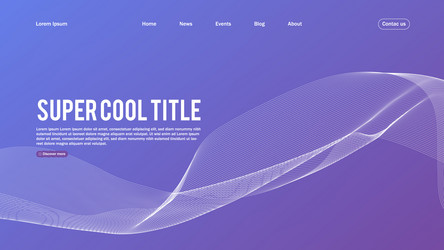 landing page abstract design template for website vector image