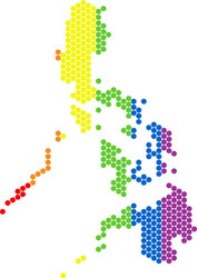 Lgbt spectrum dotted philippines map vector