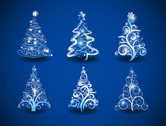 modern christmas trees vector