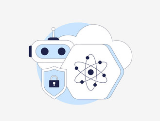 quantum computing in cloud security enhances vector image