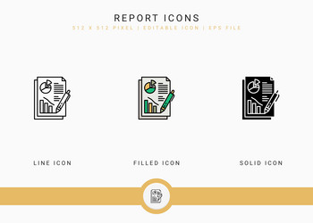 Checklist icons set with solid icon line style Vector Image