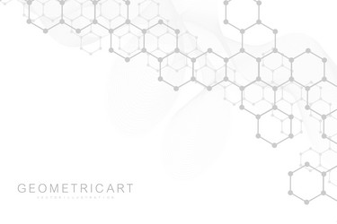 Science network pattern connecting lines and dots vector