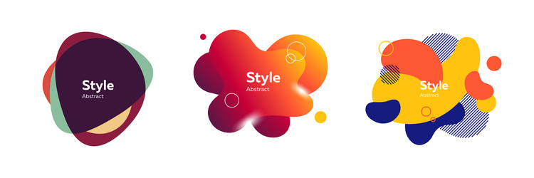 set of fluid blobs for card background vector image