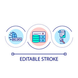 big data analytics and storage loop concept icon vector image