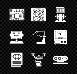 set printed circuit board pcb global technology vector