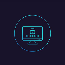 computer with password access security concept vector image