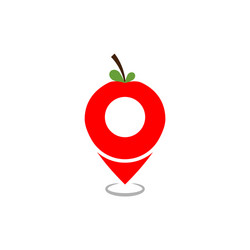 Fruit pin map pointer design template vector