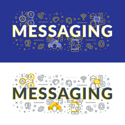 Messaging flat line concept for web banner vector