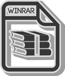 Winrar format type archive vector