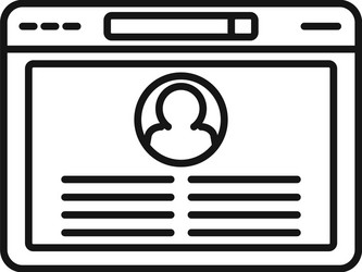 browser error icon outline window computer vector image