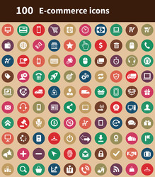 E-commerce 100 icons universal set for web and ui vector
