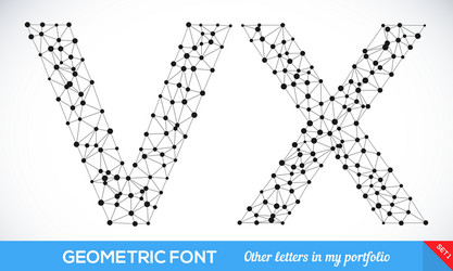 geometric type font vector