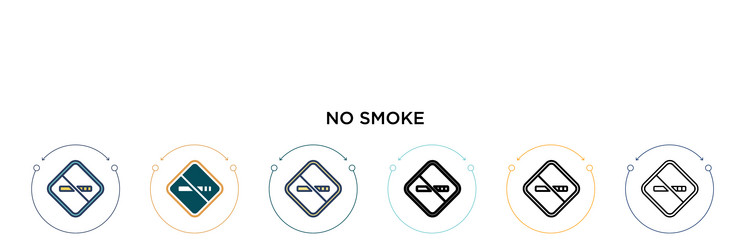 No smoke signal icon in filled thin line outline vector