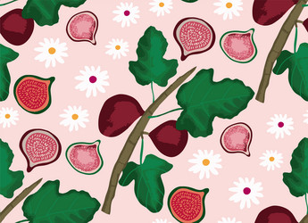 seamless pattern with a fig tree background vector