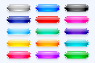 set of empty uiux app button element icon design vector image