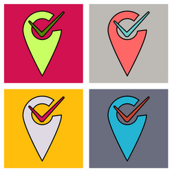 set of navigation geolocation icon in flat design vector