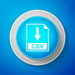 White csv file document icon download button vector