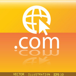 Domain com icon symbol flat modern web design vector