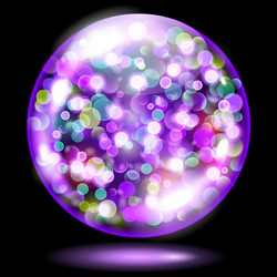 Glass sphere with glowing sparkles vector