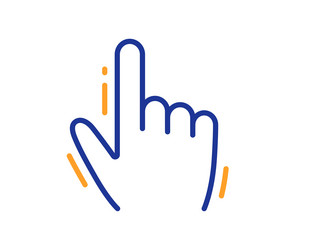 Hand cursor line icon click action sign vector