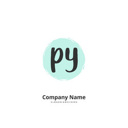P y py initial handwriting and signature logo vector
