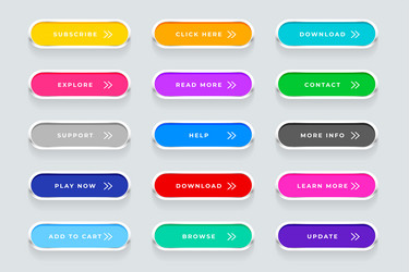 set of colorful and empty explore web button icon vector image