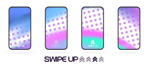 swipe up template with abstract backdrop vector image