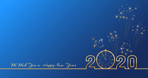 2020 happy new year text design with golden vector image