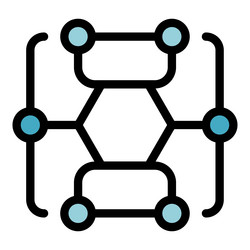blockchain network connecting nodes with secure vector image
