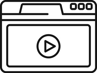 browser tab icon outline window computer vector image