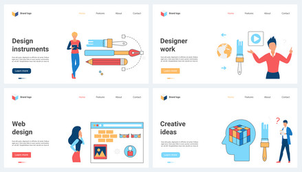 creative web design interface and content vector image