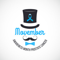 movember prostate cancer awareness month vector