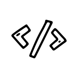 programming line doodle simple icon design vector