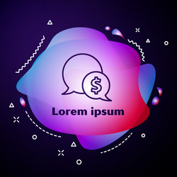 purple line speech bubble with dollar icon vector