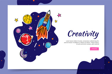 creativity website and space graphic doodle vector