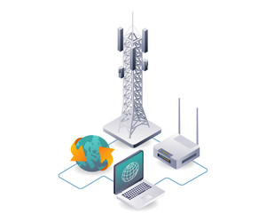 hardware network in information technology systems vector image