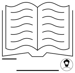 open book with text lines and user icon vector image