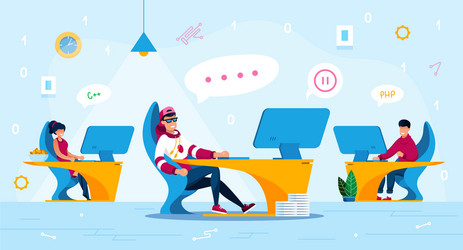 programmers motivation problem flat concept vector