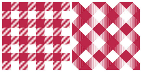 Seamless gingham pattern viva magenta white vector