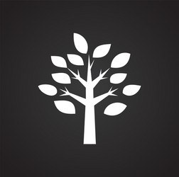 Tree icon on black background for graphic and web vector
