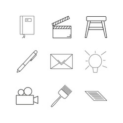 design elements linear icon set simple outline vector image