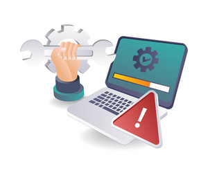 hardware and software upgrades computer services vector image