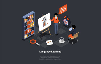 language learn app student foreign vector image