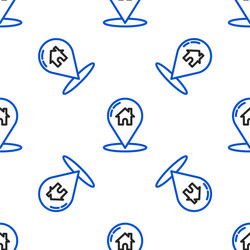 line map pointer with house icon isolated seamless vector image