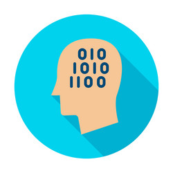 man head binary code circle icon vector